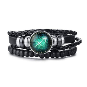 Multi-Layer Horoscope Leather Bracelet Set | Panthera Lux - Panthera Lux