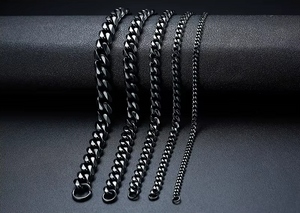 Refined Curb Chain Bracelet – Black Stainless Steel
