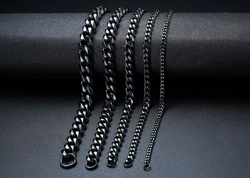 Refined Curb Chain Bracelet – Black Stainless Steel