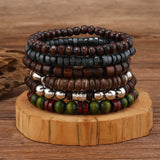Terra Wood Bracelet Stack – 10-Piece Men's Bracelet Set