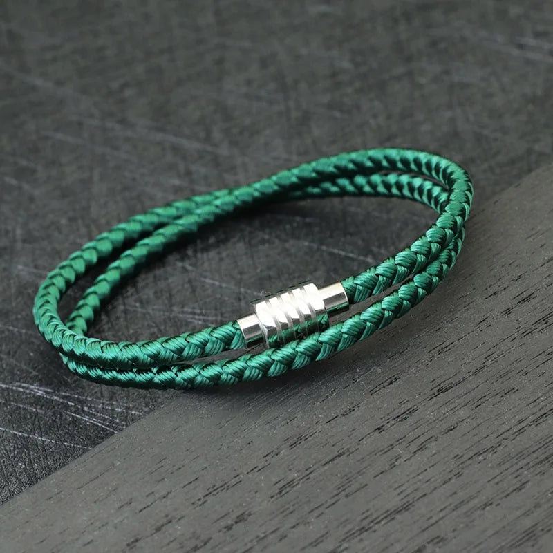 New Men Keel Rope Bracelet Stainless Steel Magentic Clasp Matching Stackable Macrame Braslet Gift For Him Pulseira Hombre Joias | Panthera Lux