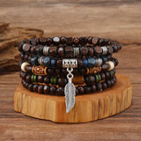 Terra Wood Bracelet Stack – 10-Piece Men's Bracelet Set