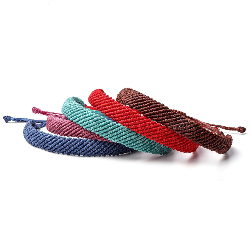 Red Extra-Wide Wax Rope Bracelet | Panthera Lux