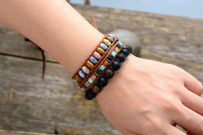 Braided Onyx Bead Adjustable Wrap | Panthera Lux