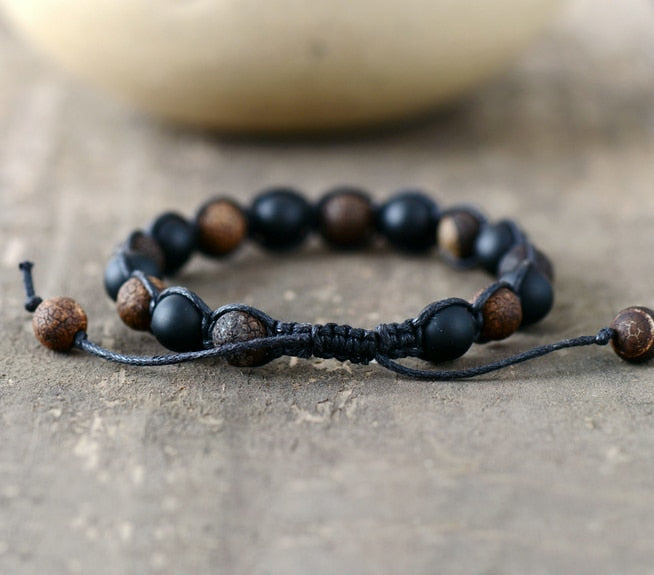Braided Onyx Bead Adjustable Wrap | Panthera Lux