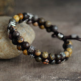 Panther Jasper Beaded Paracord Bracelet Stack | Panthera Lux