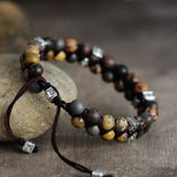 Panther Jasper Beaded Paracord Bracelet Stack | Panthera Lux