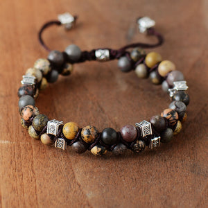 Panther Jasper Beaded Paracord Bracelet Stack | Panthera Lux