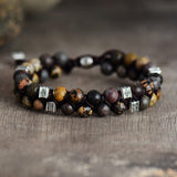 Panther Jasper Beaded Paracord Bracelet Stack | Panthera Lux