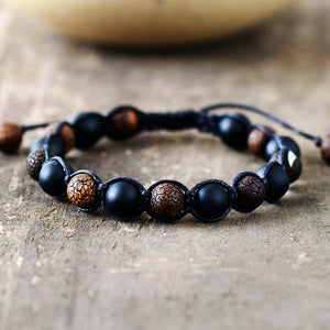 Braided Onyx Bead Adjustable Wrap | Panthera Lux