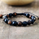 Braided Onyx Bead Adjustable Wrap | Panthera Lux