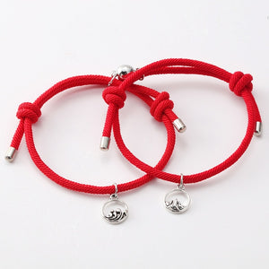 Attract couples bracelets best friend bracelet men bracelet red black rope weaving magnet attract long-distance love jewelry - Panthera Lux