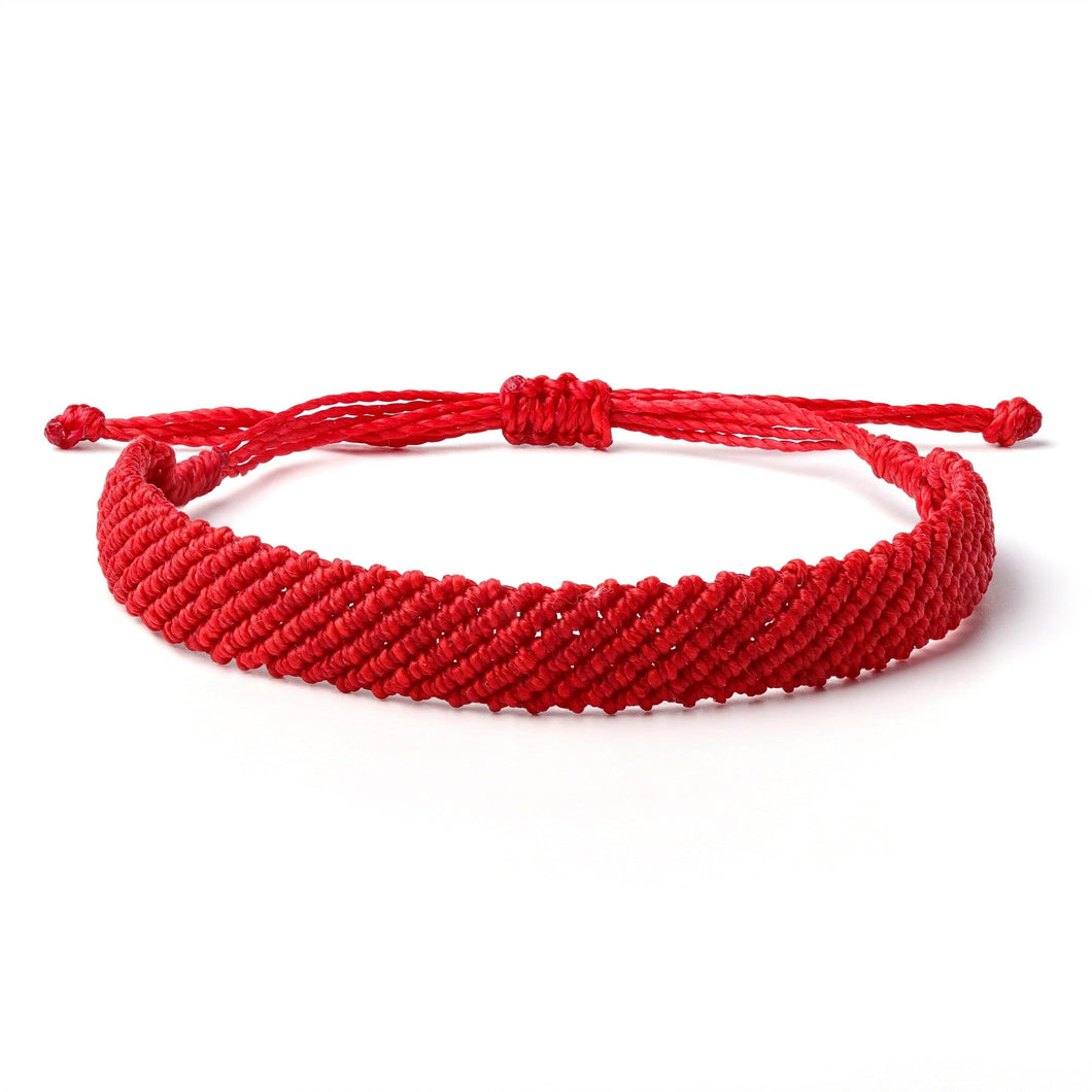 Red Extra-Wide Wax Rope Bracelet | Panthera Lux