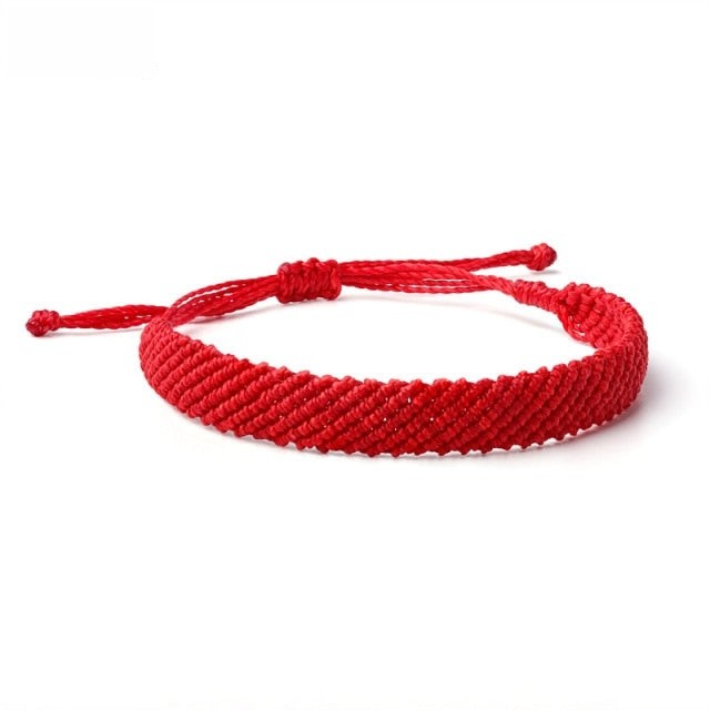 Red Extra-Wide Wax Rope Bracelet | Panthera Lux